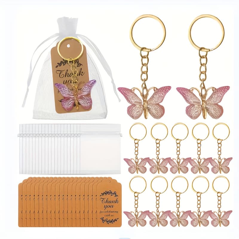 TEMU 36pcs Set Keychain For - Gradient Color Charms With Round Ring Clasp, Elegant Layering Key Ring Accessory, Bulk Pack For Parties Weddings Birthdays (decorative Gift Set)
