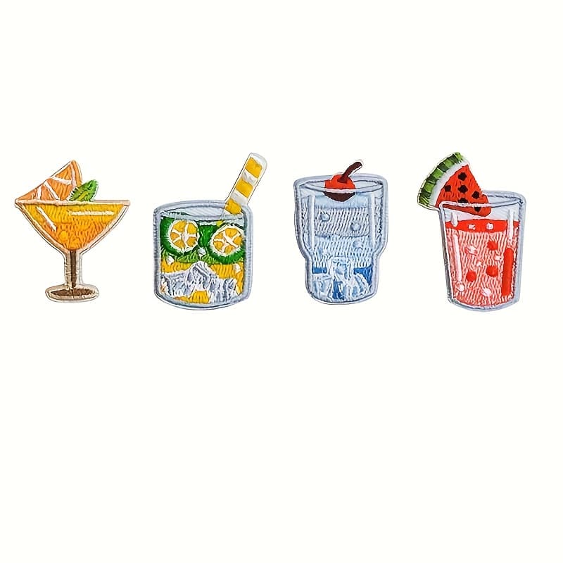 TEMU 4pcs Embroidery Fabric Sticker, Back Hot Melt Ironed Without Trace, Suitable For Clothing, Jacket Decoration