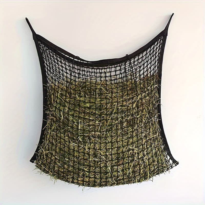 TEMU Durable Slow Feed Hay Nets For Horses & Goats - , Large Opening Design - Black And , 35x24 Inch, 1pc