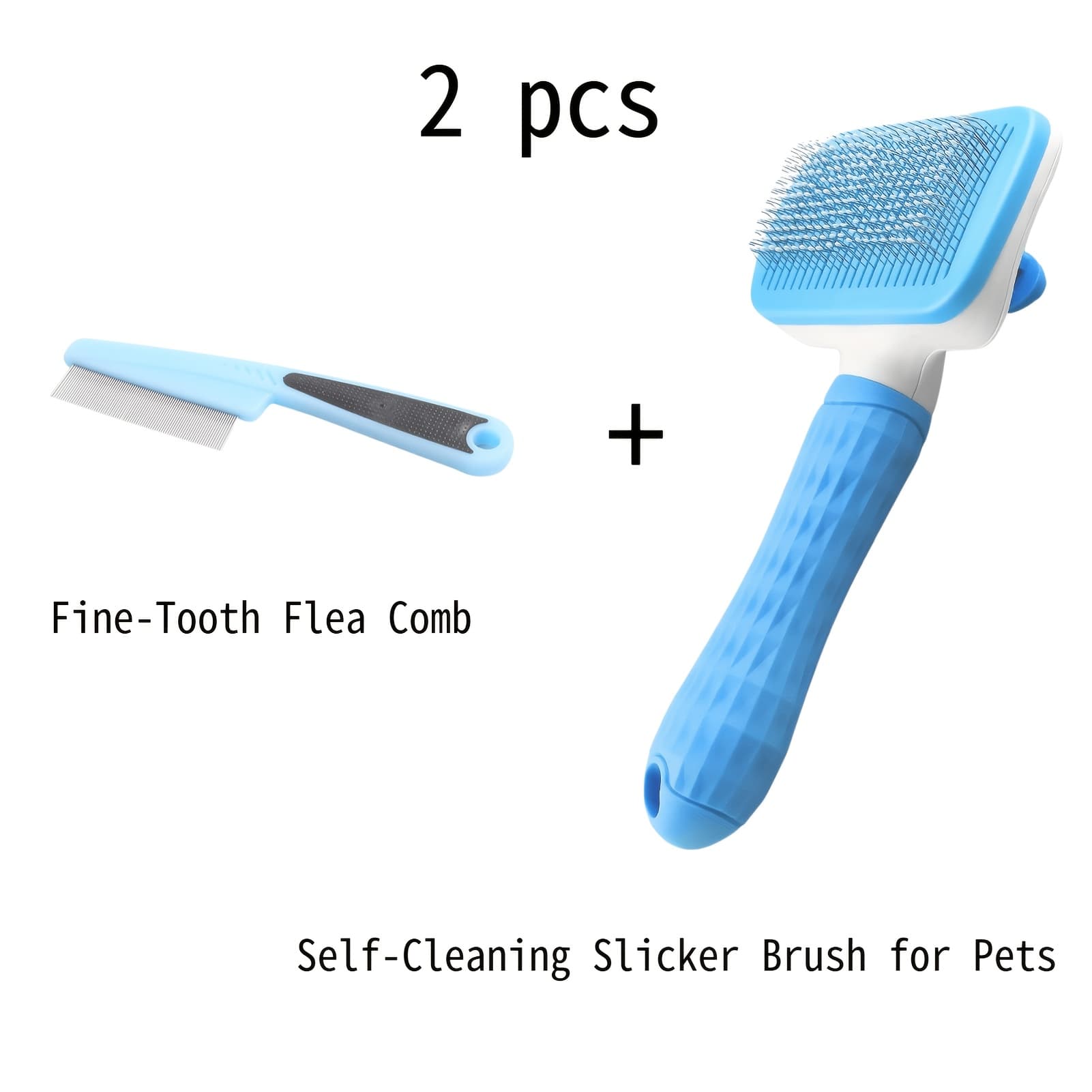 TEMU 2pcs Self-cleaning Massage Pet Hairbrush And Brush For Dogs And Cats - Easy- Grooming Brush With Massage, 1- Removal, Suitable For Loose Hair, Dog, Cat, Pet Grooming