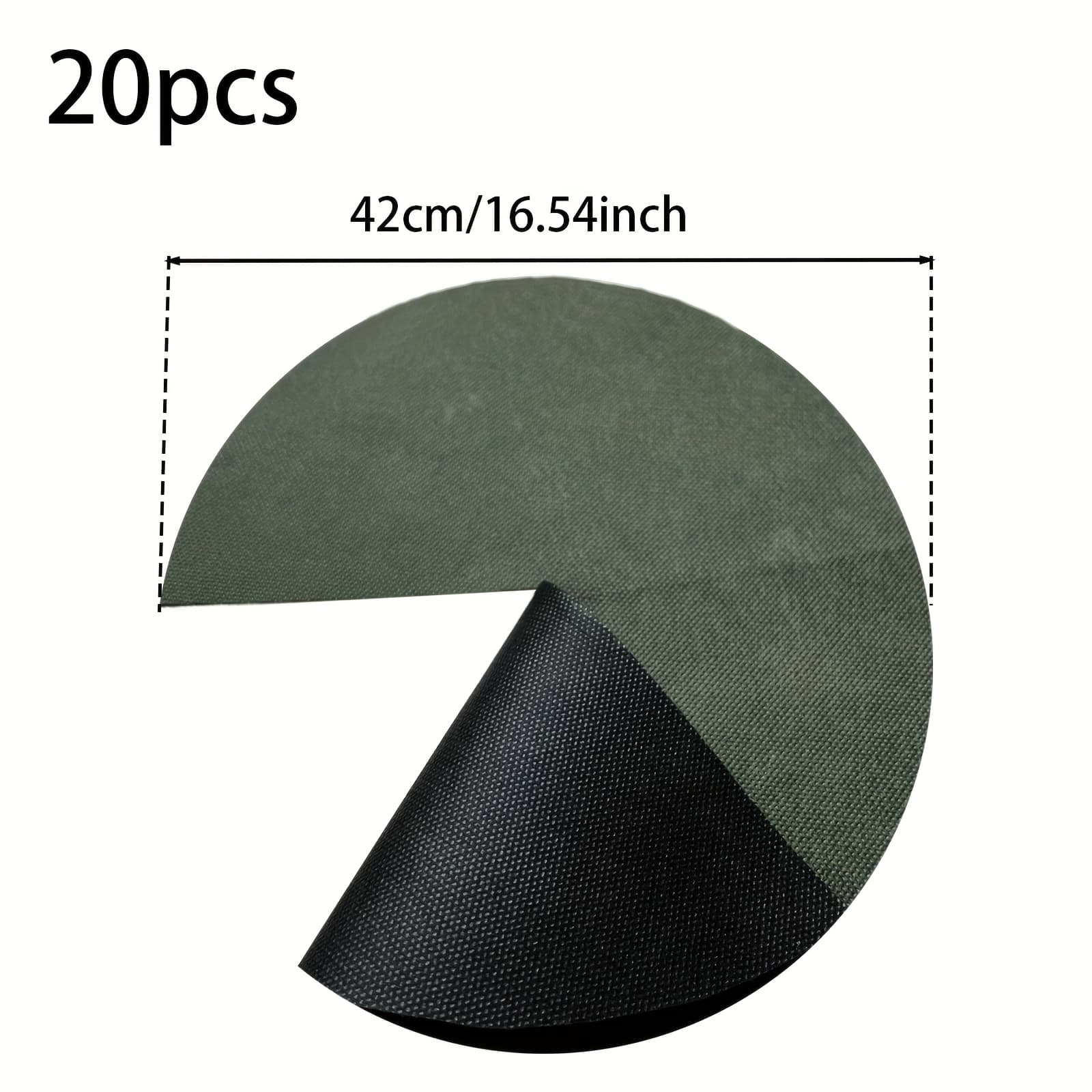 TEMU 20-pcs Reusable Green-back Tree Protector Rings - Non-woven Weed Barrier Mats, Round Grass Resistant For Root Protection, Ideal For Planting And