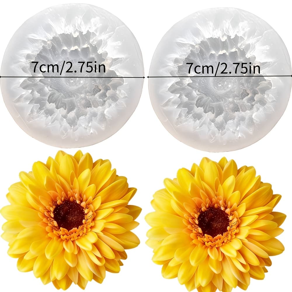 TEMU 2pcs Of Clay Molds In Of European Chrysanthemums, Silicone Molds Suitable For Making Resin And Polymer Clay, Ideal For Home Decorations For Holidays, And Reused