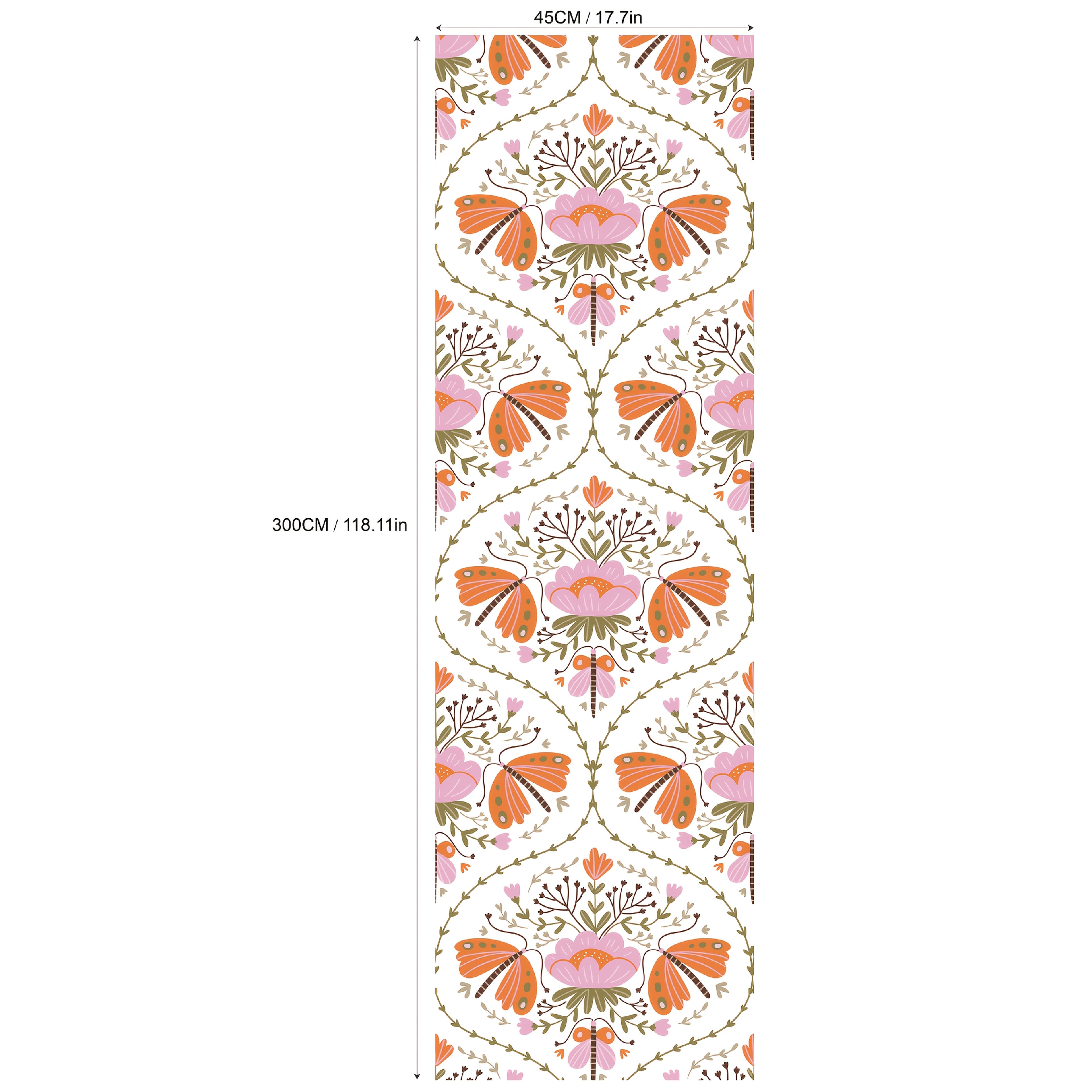TEMU 17.7 * 118.1 Inches 1 Roll Floral Peel And Stick Wallpaper, Waterproof, Removable, Vintage Wall Sticker, Geometric Mural, Home Decor, Wall Art, Wall Decoration