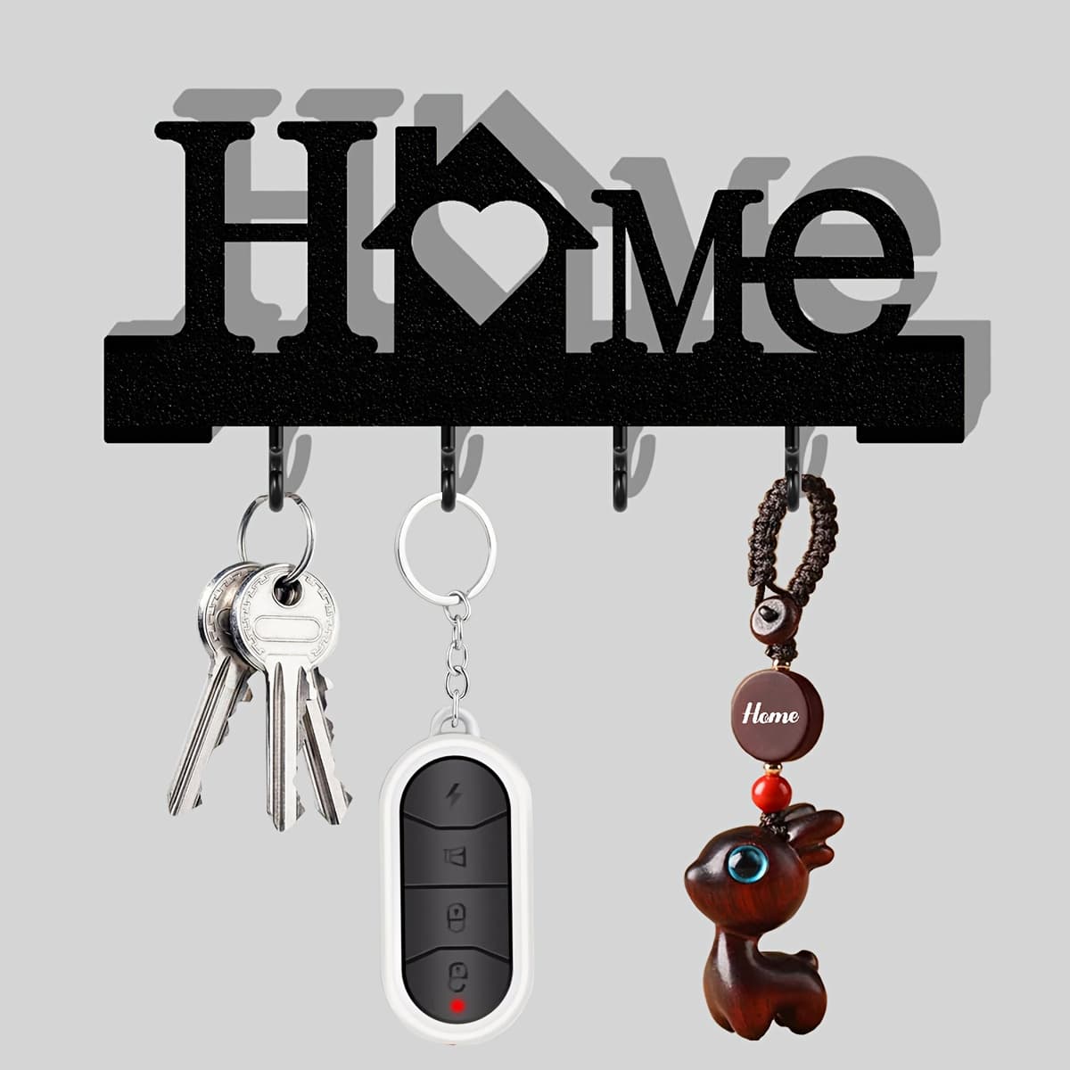 TEMU 1pc Shape Key Hook Wall-mounted Entrance Organizer With Hook, Includes Transparent Nano Double-sided Adhesive, No Drilling Required, Exquisite Design, Suitable For Living Room Home Decor
