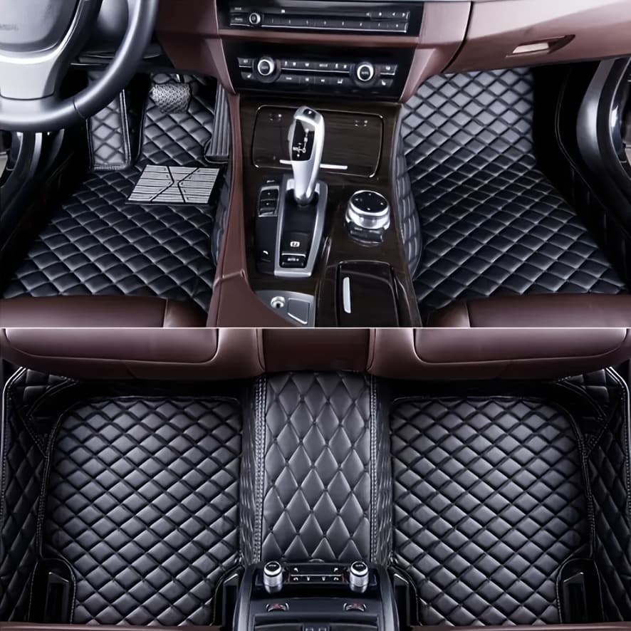 TEMU 5pcs Floor Mats, Use, Easy To Clean, Suitable For Sedans, Trucks, And Suvs, Durable And Tear-resistant