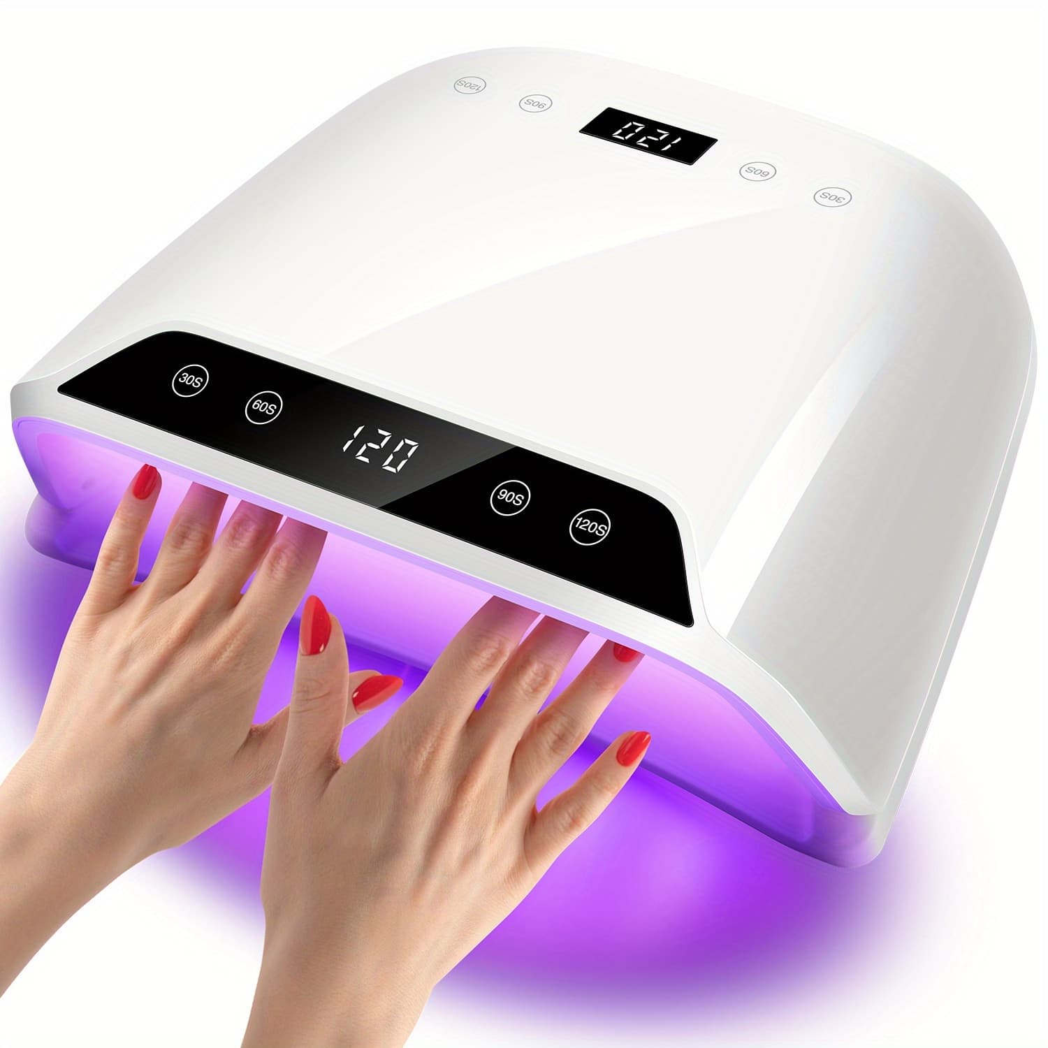 TEMU 72led 4 Timers Setting Lamp Professional Safe Gel Polish Hd Display Nail Dryer Led Nail Lamp