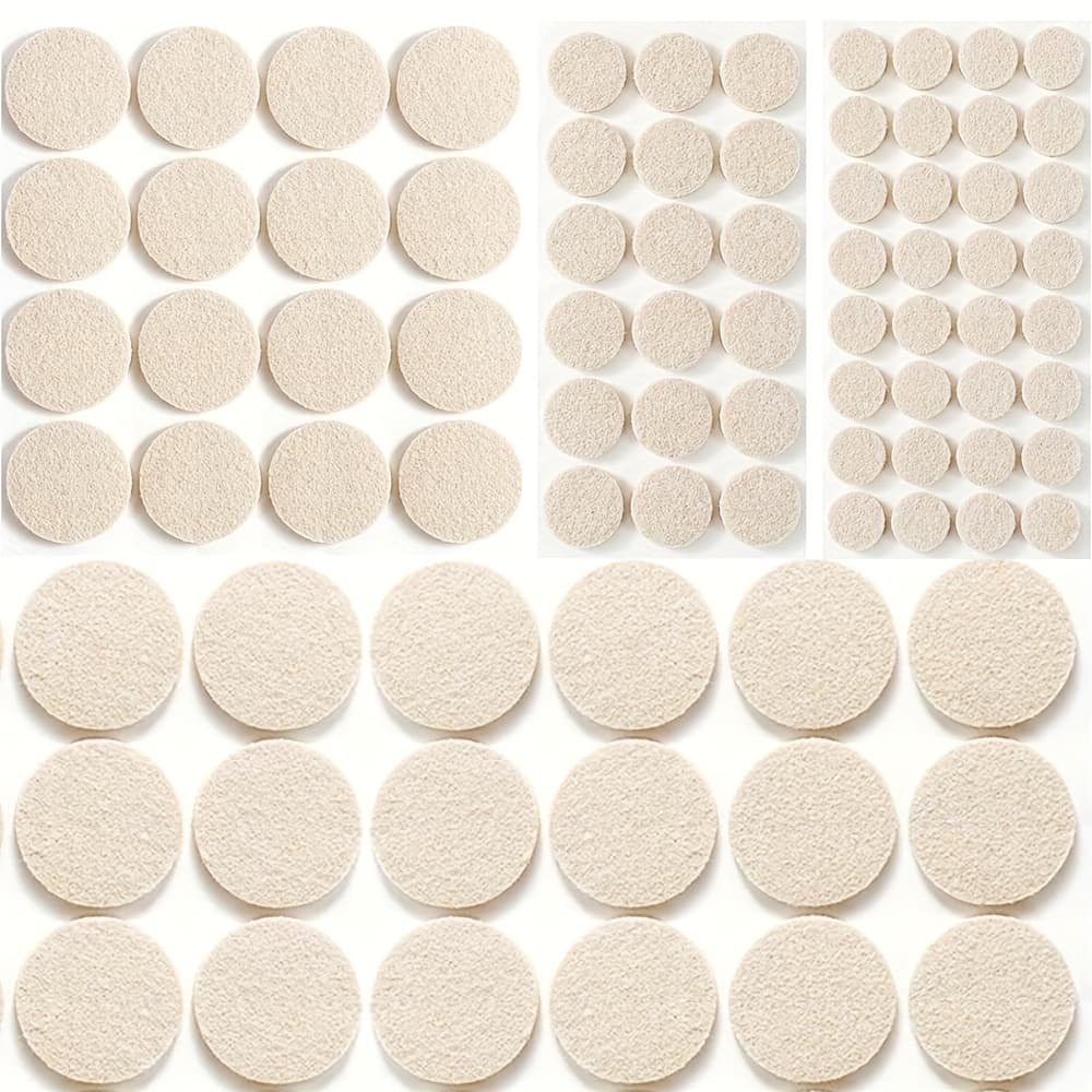 TEMU 240pcs Furniture Felt Pad Set With Different Sizes, Used For Hardwood Floor Protectors, Anti-slip Chair Leg Pads, And Sizes Of Self-adhesive Rubber Chair Feet