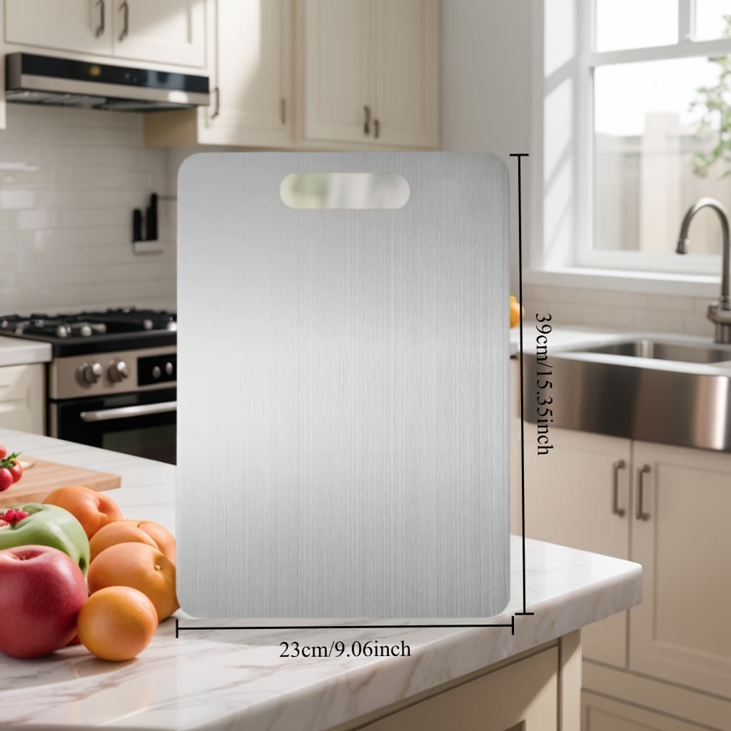 TEMU Premium Stainless Steel Cutting Board Set - Durable, Easy To Clean, , Space-saving, Rust-resistant, And Bpa-free, Safe For Food Preparation