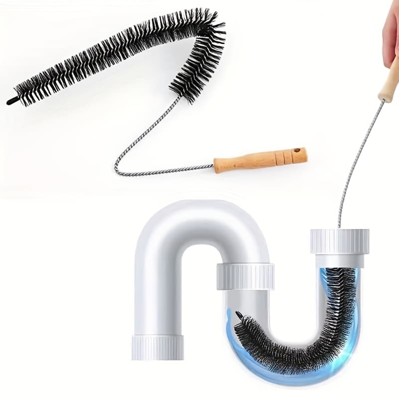 TEMU A Cleaning Brush For Washing Machines And Dryers, Featuring A Long Handle And A Flexible Spiral Brush Head, Designed To Remove Lint, Clean The Washing Drum, And Unclog Maintenance Equipment