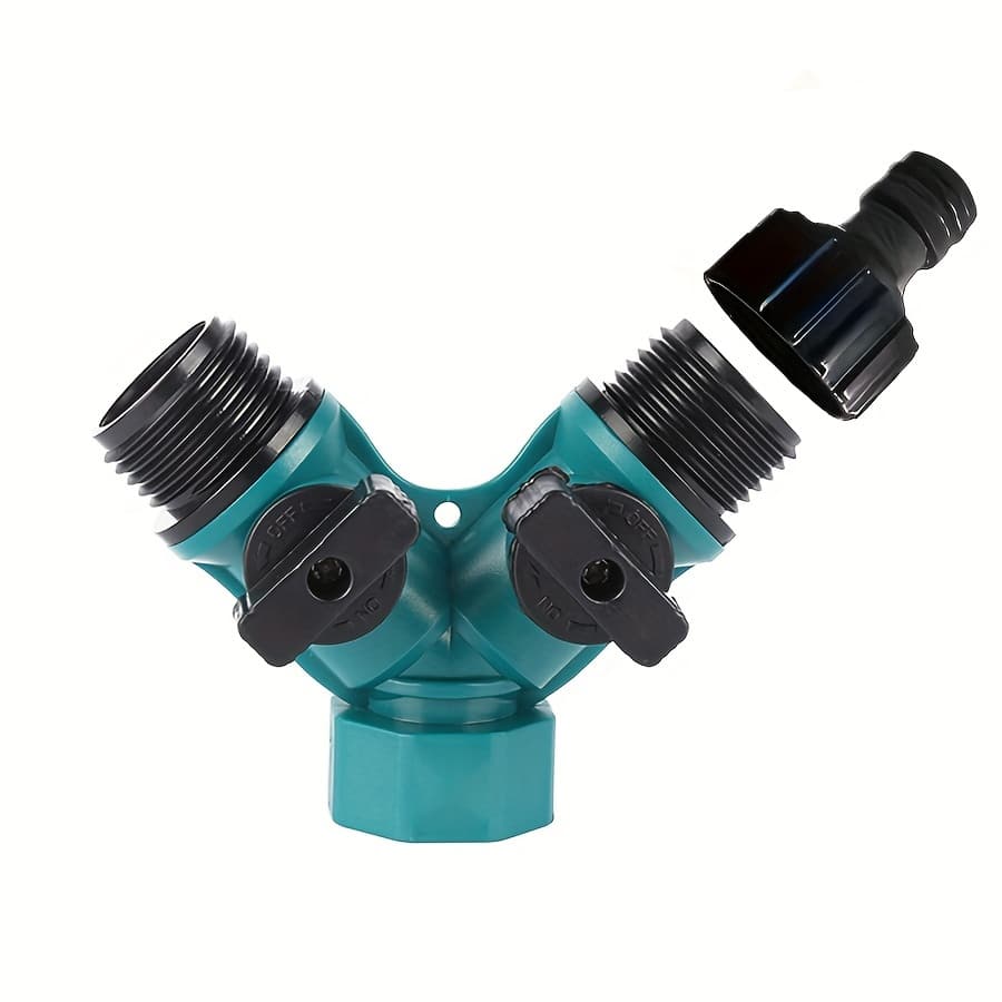 TEMU Durable Plastic Y-connector For Garden Hose - 1pc, Three-way Valve Joint, Standard Us Thread - Ideal For Lawn Care & Irrigation Systems
