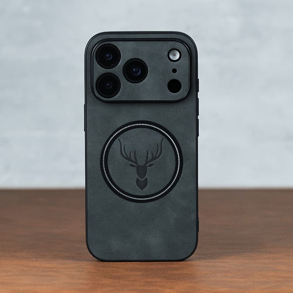 TEMU Phone Case: Luxury Retro Sheepskin Case Compatible With Iphone 17 Pro Max Air 16 15 14 13 12 11 Pro Magnetic Wireless Charging 17 Pro Soft Frame Deer Head Pattern Shockproof Cover