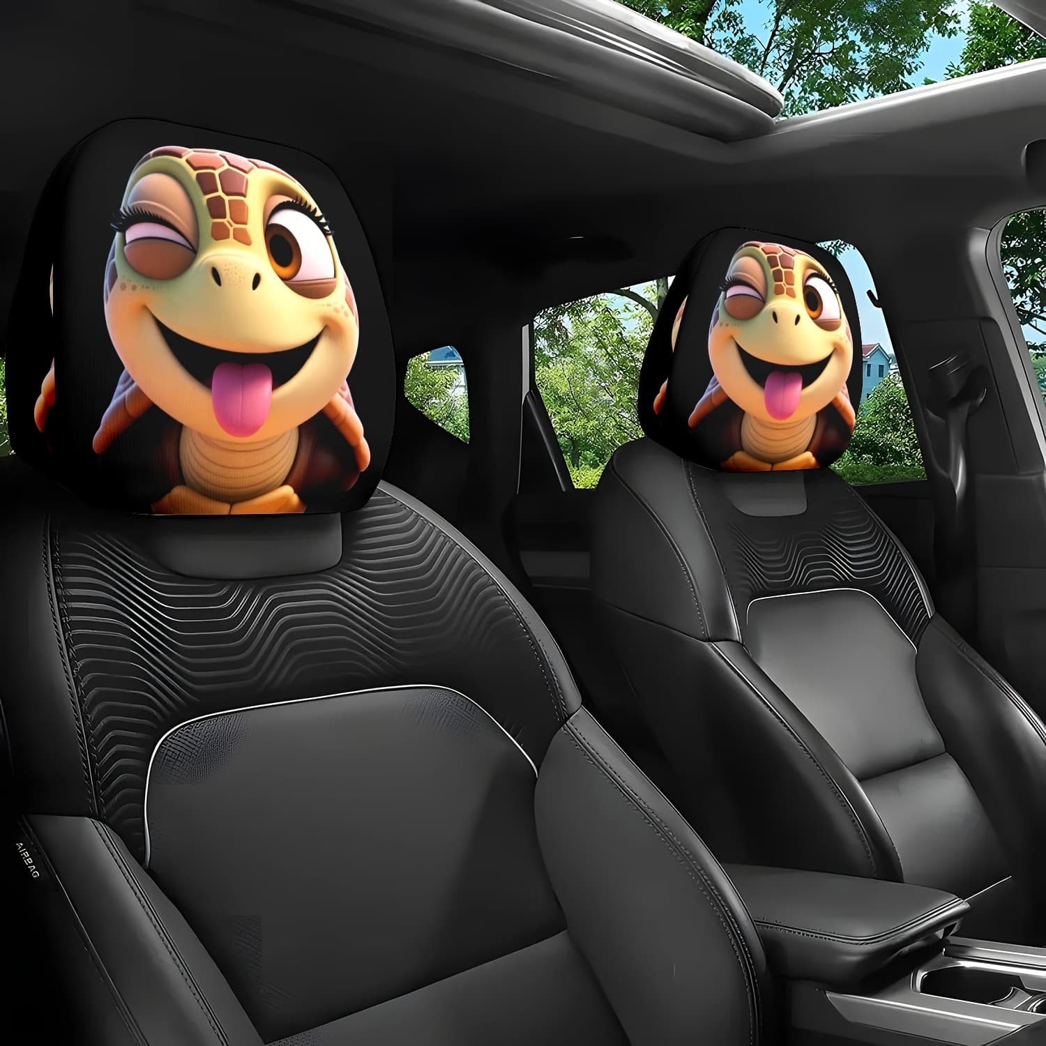 TEMU 2pcs Cute Theme Covers, Suitable For Cars And Trucks, Decorative Auto Accessories, Perfect Gift For Halloween/