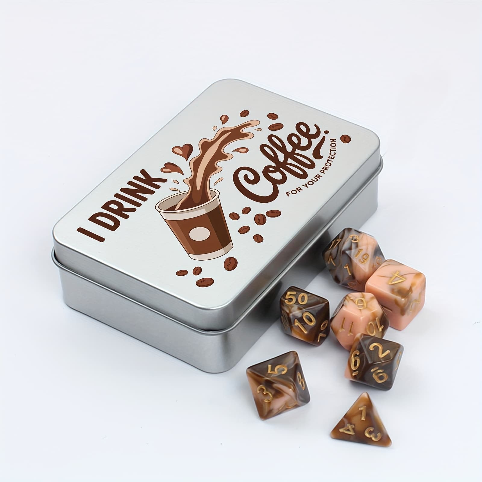TEMU And Dice Set, Polyhedral Dice With Tin Box Kit, For Storage And Orgnaizer, For Role Playing Games Dice