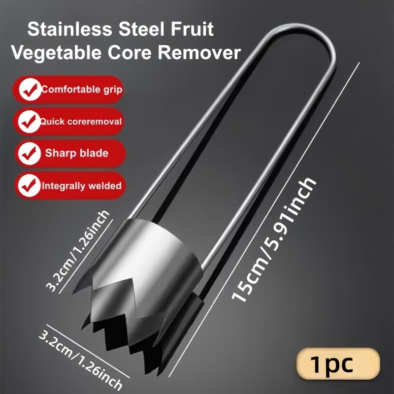 TEMU Stainless Steel Fruit And Vegetable Corer, Pepper Seed Remover, Corer For , , Tomatoes, Peppers, And Other Vegetables, Universal Kitchen Gadget - Durable And , A Product Suitable For Holidays