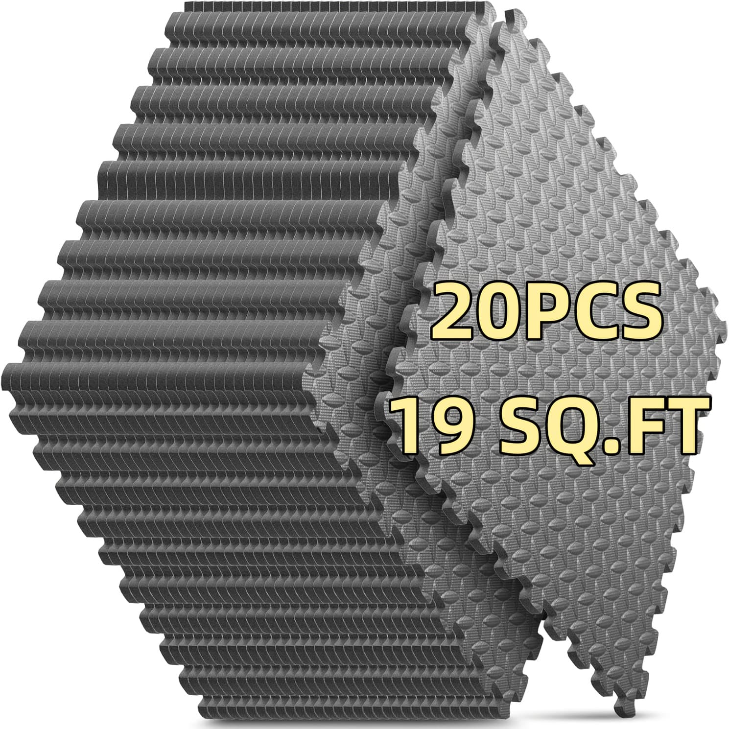 TEMU 16/20/48/60pcs Thick Foam Floor Tiles - 11.8x11.8in, Non-slip And Waterproof, Suitable For Home Gym, Yoga, And Weightlifting