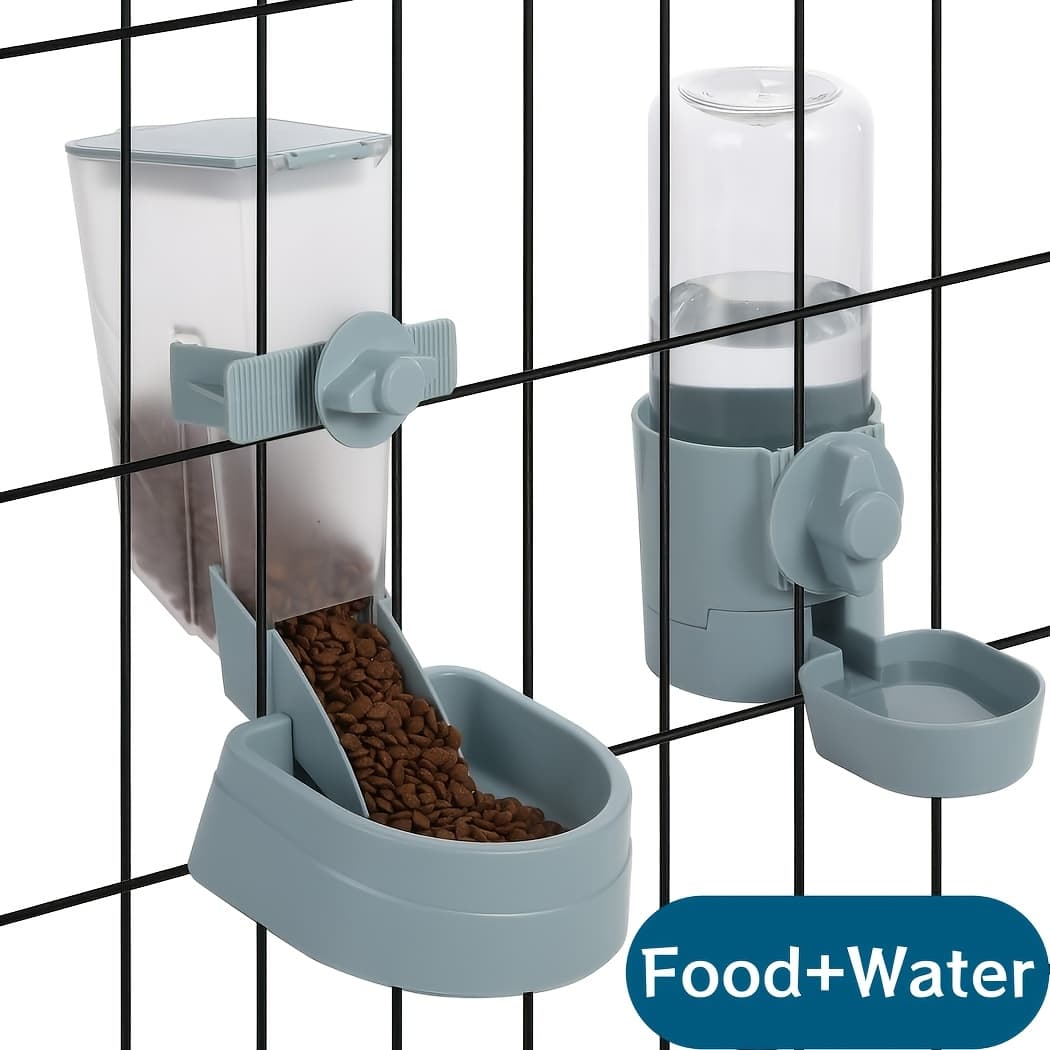 TEMU Easy- Rabbit Feeder & Water Dispenser - Durable Plastic, Perfect For Bunnies, , Cats & Birds, Pet Rabbit Supplies