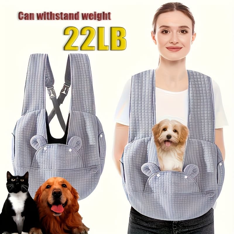 TEMU Extra-large Dog Sling Carrier - Winter Pet Bag With Lining, And Breathable Design Small Dog Carrier Bag Medium Dog Carrier Bag