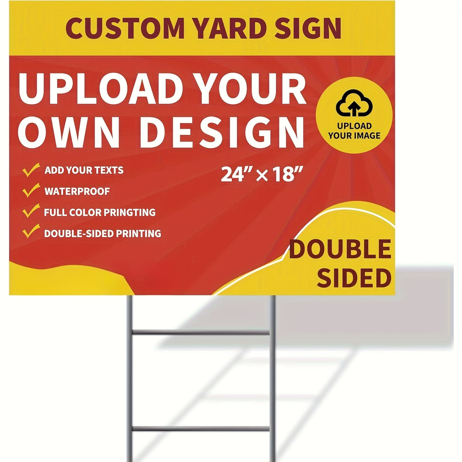 TEMU Cardboard Cutouts Style Custom Sign, Made From Durable Corrugated Plastic, Double Sided Printing, For Graduation, Birthday And Business, Outdoor Yard And Lawn Decoration, With H-stake
