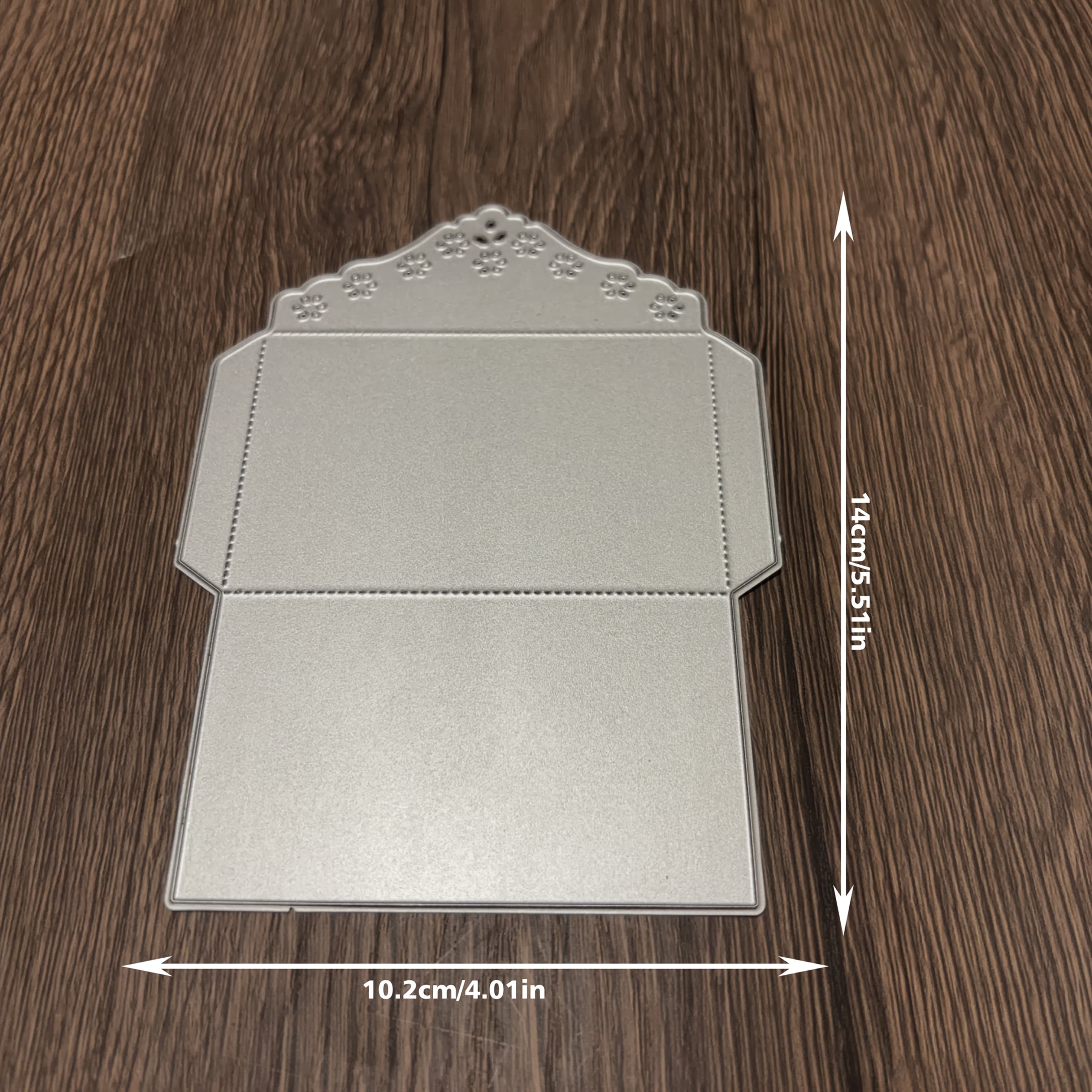 TEMU 1 Silver Gray Envelope With Lace Metal Cutting Die For Scrapbooking, Handmade Greeting Card Making And Gift Card Crafting Tools Whimsical Themed Embossing Stencils