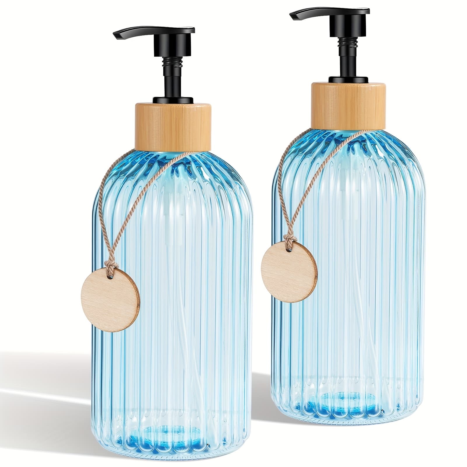 TEMU Set Of 2 Clear Dispensers, Each Ounces, Designed For Kitchen Use. Refillable Hand Soap Dispensers Feature A Pump And Are Suitable For Dish Soap And Hand Soap In The Bathroom