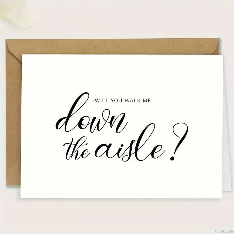 TEMU 1pc Elegant Wedding Invitation Card With Envelope - " Down ?" In Stylish Cursive Font, Special Occasions, Romantic Gesture | Elegant Design | Sophisticated Writing