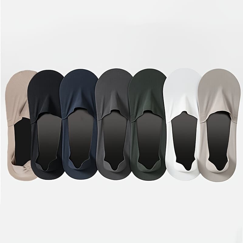 TEMU 7 Pairs Of Men's Socks, Summer Boat Socks, Thin, Breathable, Sweat Absorbing, Cover, Invisible Shallow Mouth, Low Cut, Spring And Summer Short Tube
