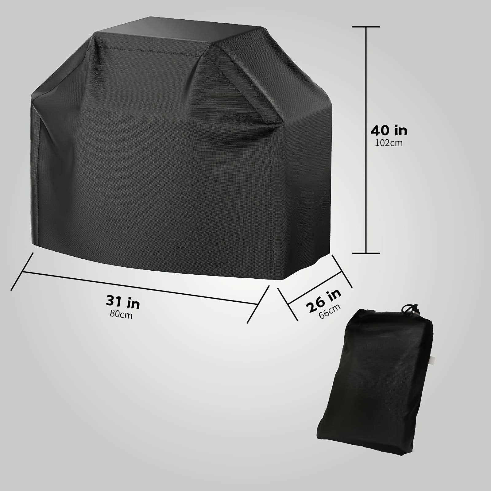 TEMU 1pc Large Grill Cover, Grill Cover, 65 Black, Heat Resistant, Barbeque Cover Heavy-duty Grill Cover For Gas Grills, Bbq Accessories, School Supplies