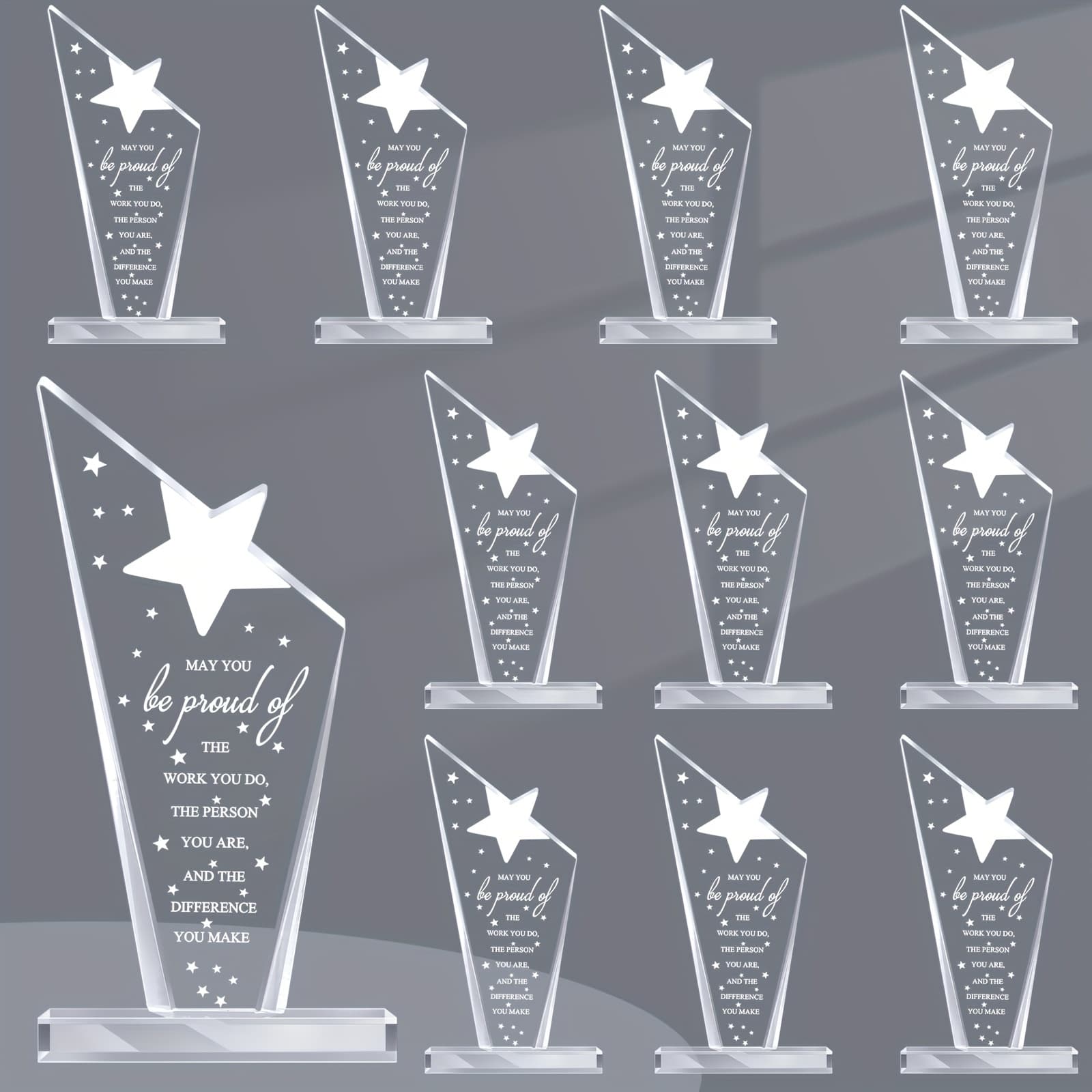TEMU 10pcs Plaques Trophy Employee Appreciation Awards For Coworker Acrylic Thank You Trophy Of The Work Sign Prizes For Adults Retirement Goodbye Farewell Gift For Women Men (stylish)