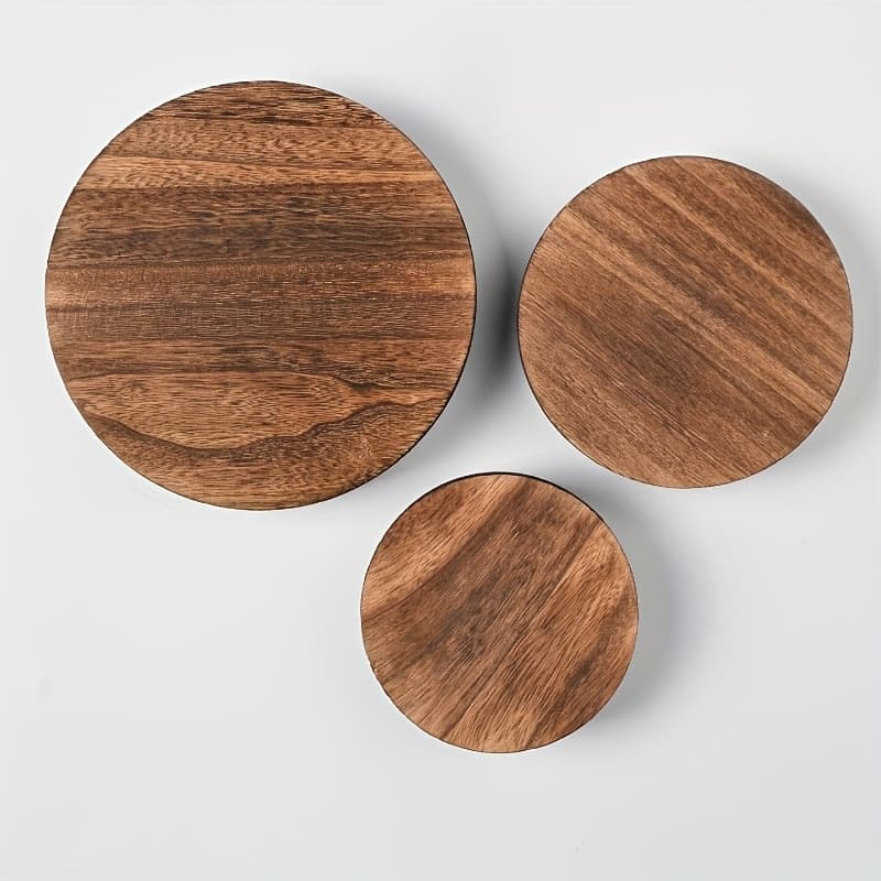 TEMU 3pcs Rustic Wooden Display Risers Set - Stylish Cake Stand & Pedestals For Kitchen, Decor - Perfect For Christmas, Valentines Day, New Year - Functional Organizer With