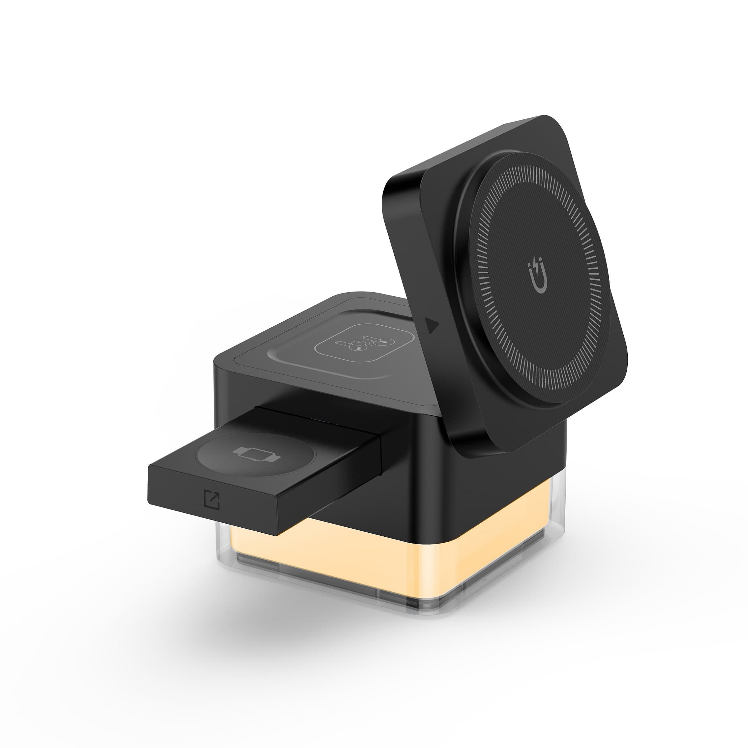 TEMU 15w Fast Charging Station, Foldable Wireless Charging Stand For Galaxys S25 S24 S23/ 17 16 15 14, 13, 12, Pro/pro Max For Iwatch 3-11, Se/ultra Airpods 4/3/2/pro