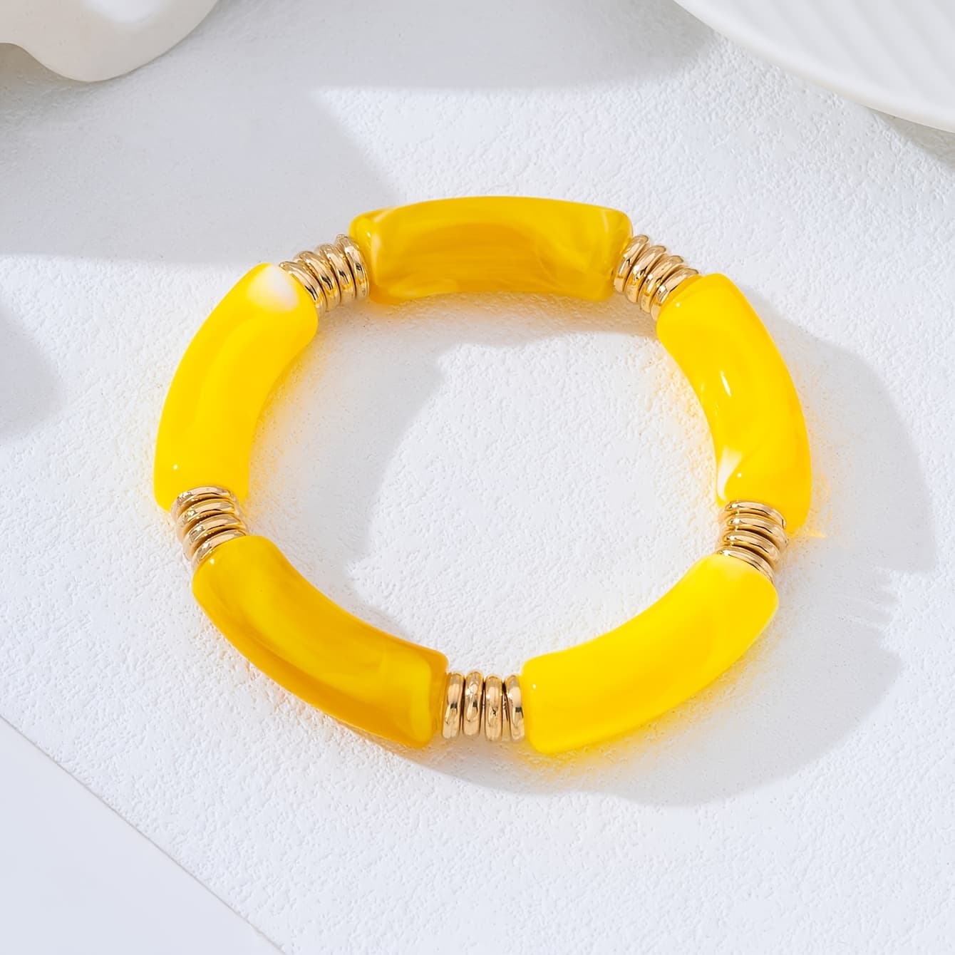 TEMU 1 Fresh, Ice-transparent, Fashionable And Trendy Beaded Curved Tube Bracelet Suitable For Women' Versatile Wear