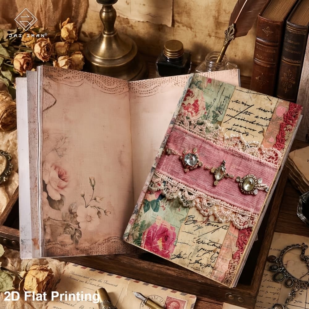 TEMU 2d Flat Jai Iman 96 Pages (non-repeating Patterns) A5 Size Notebook With Old Lace Patterns For Diary, Lover, Birthday Gift, Romantic Laces, Surprise And Travel Notebook, Memo, Art, Sketchbook