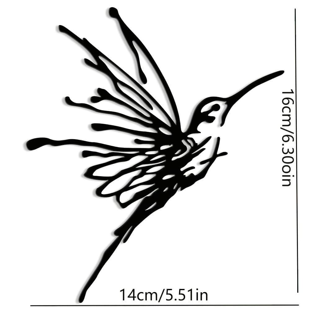 TEMU 1pc Metal Hummingbird Wall Decor - Detachable Realistic Bird For /outdoor,, - Elegant -themed Decoration Suitable For , , Bedrooms