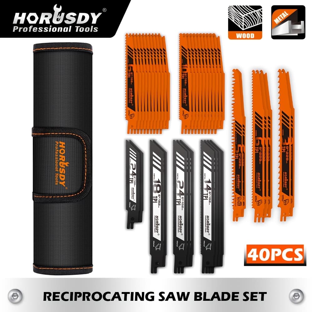 TEMU 40pcs Reciprocating Saw Blades Set, Metal & Woodcutting Saw Blades, Saw Blades With Pouch