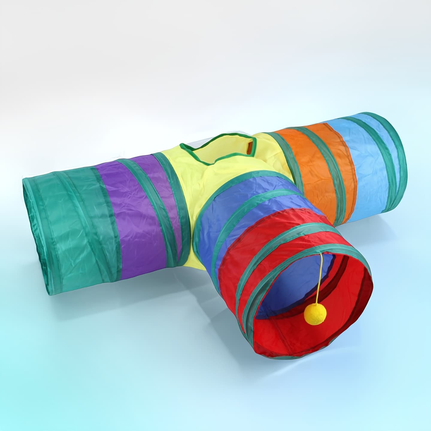 TEMU Foldable Cat Play Tunnel Toy, Pet , Three-way Tunnel Toy, Rainbow Tunnel, Universal Tunnel For Cats, Rabbits, And , Indoor Cat Toy