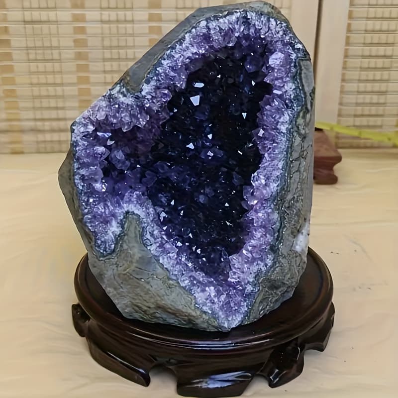 TEMU A Shining Natural Amethyst Cave Cluster, Polished Edges From Uruguayan Home And Office Decoration Home Decor, Holiday Party Birthday Gift - Easter Decoration, Hanukkah, Thanksgiving Essential