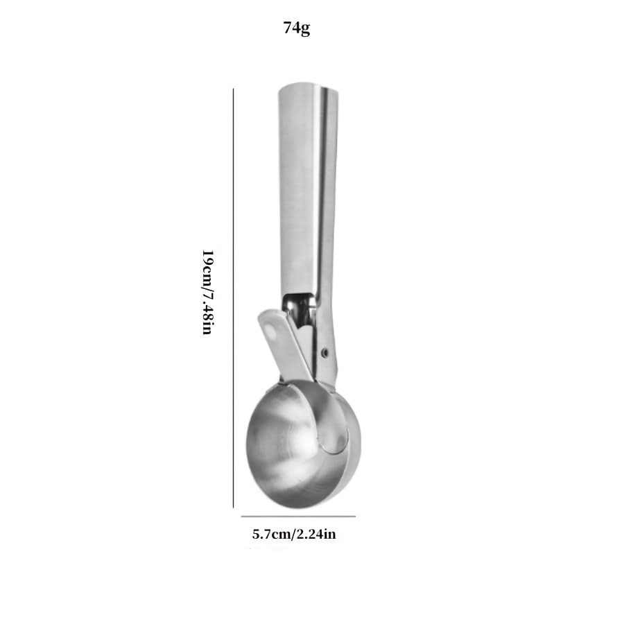TEMU Stainless Steel Ice Cream Spoon, Cream , Rebounding Scoop Scoop, Ice Cream , Scoop Scoop