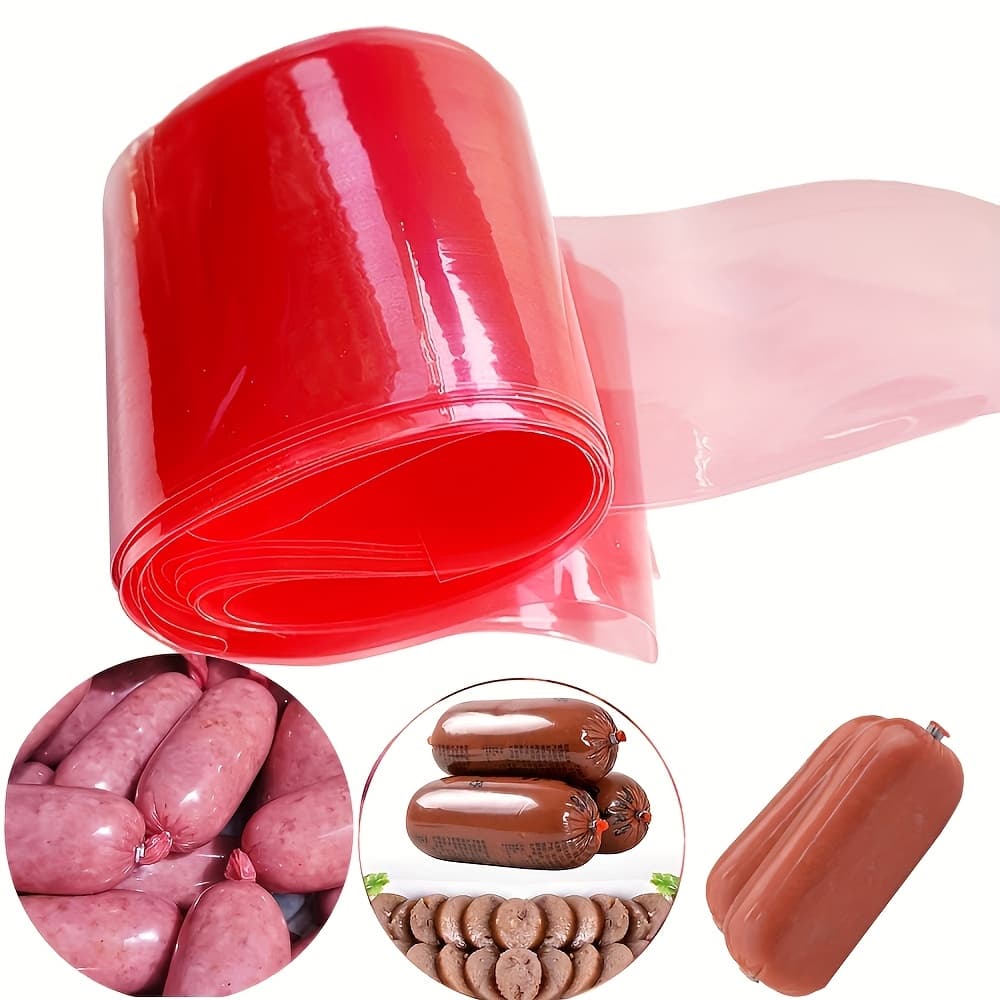 TEMU 10 Meter Red Plastic Sausage Casings | Diameter 55mm, Ideal For And Hamburgers, Kitchen Tools By Siscci