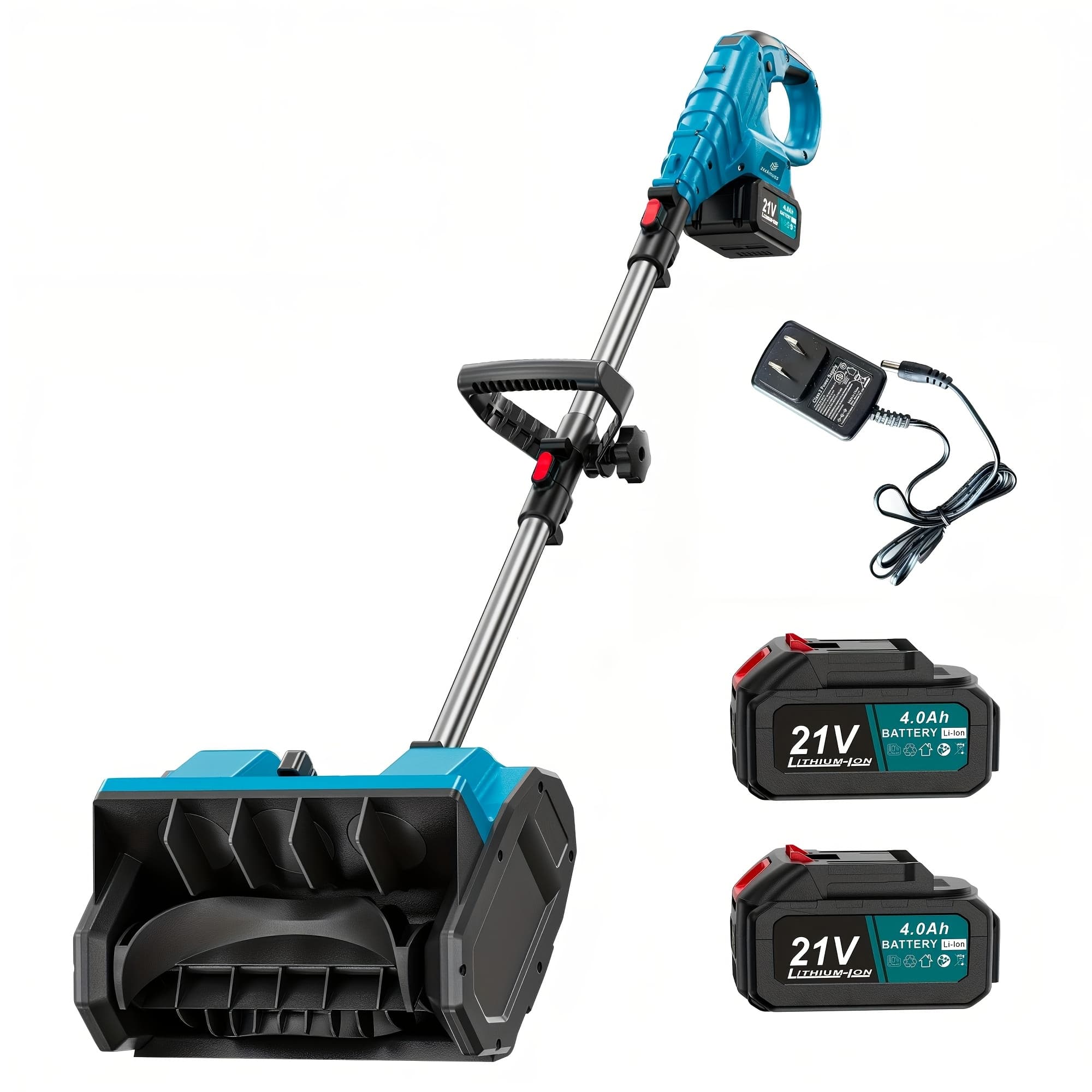 TEMU Zeekmuss 21v Snow Shovel Kit, 13-inch Brushless Electric Snow Blower, 1pc/2pcs 21v Battery With Adjustable Handle And Safety Switch, Suitable For Driveways, Patios And