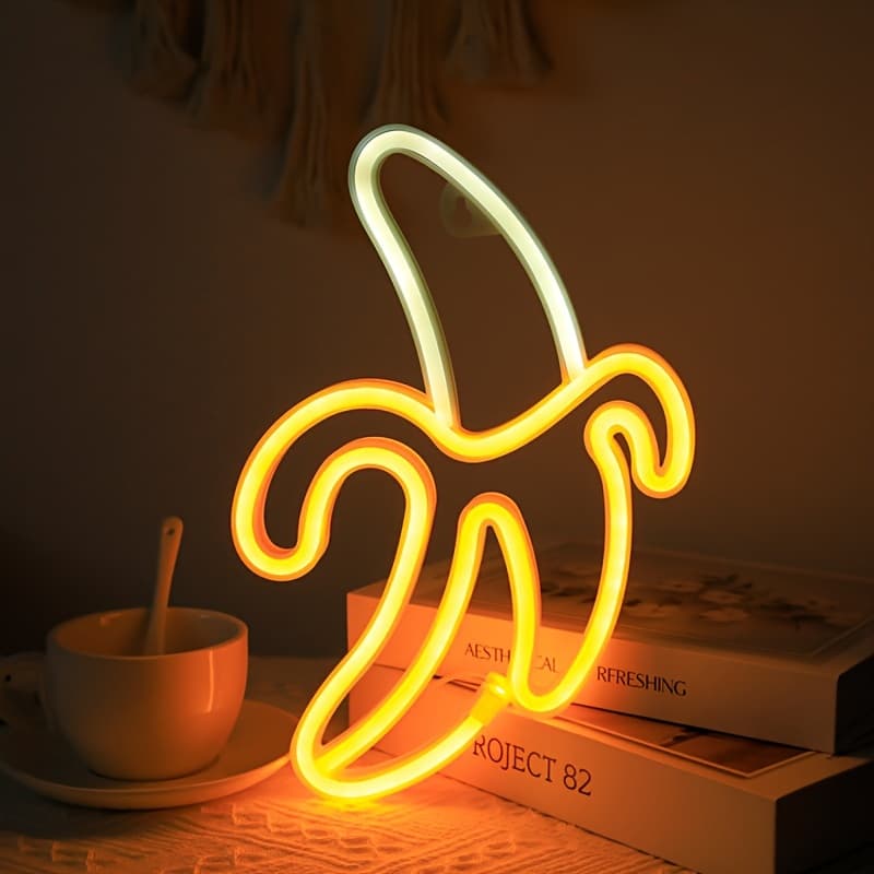 TEMU 1pc, -shaped Neon Light, Usb Or 3 Aa Batteries, With A Hook, Suitable For Room Wall Decoration Lighting, Night Light, And As A Gift For Festival Parties (batteries Not Included)