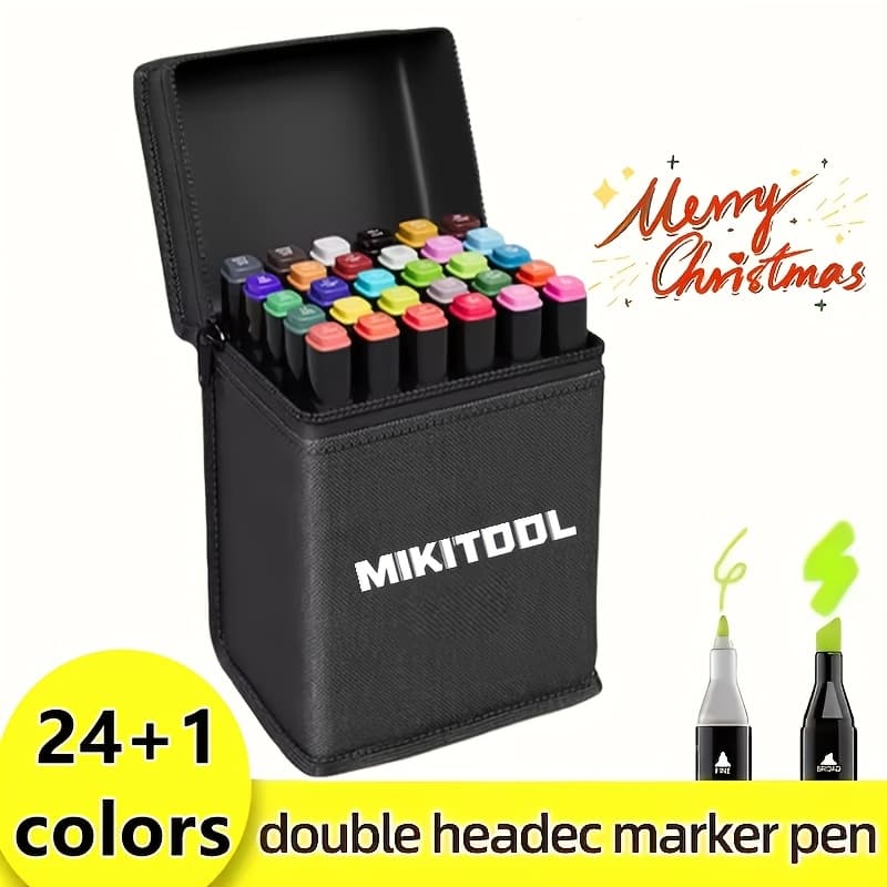 TEMU In 25pcs And 62pcs Sets, Double-ended Alcohol-based Art Markers Are Perfect For Adult Coloring Books, Sketching, And Card Making. Make Great Valentine's Day And Christmas Gifts.