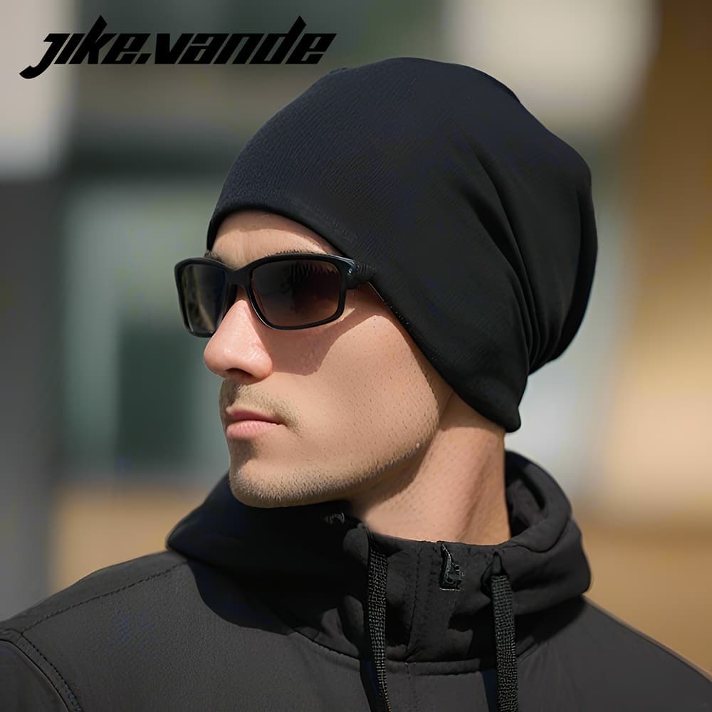 TEMU Men's Fine Knit Beanie Hat Without Brim - Windproof Solid Color , Cool Hip-hop Style, Men's Thin Headband Winter Plain Pullover Hat, Ideal Gift