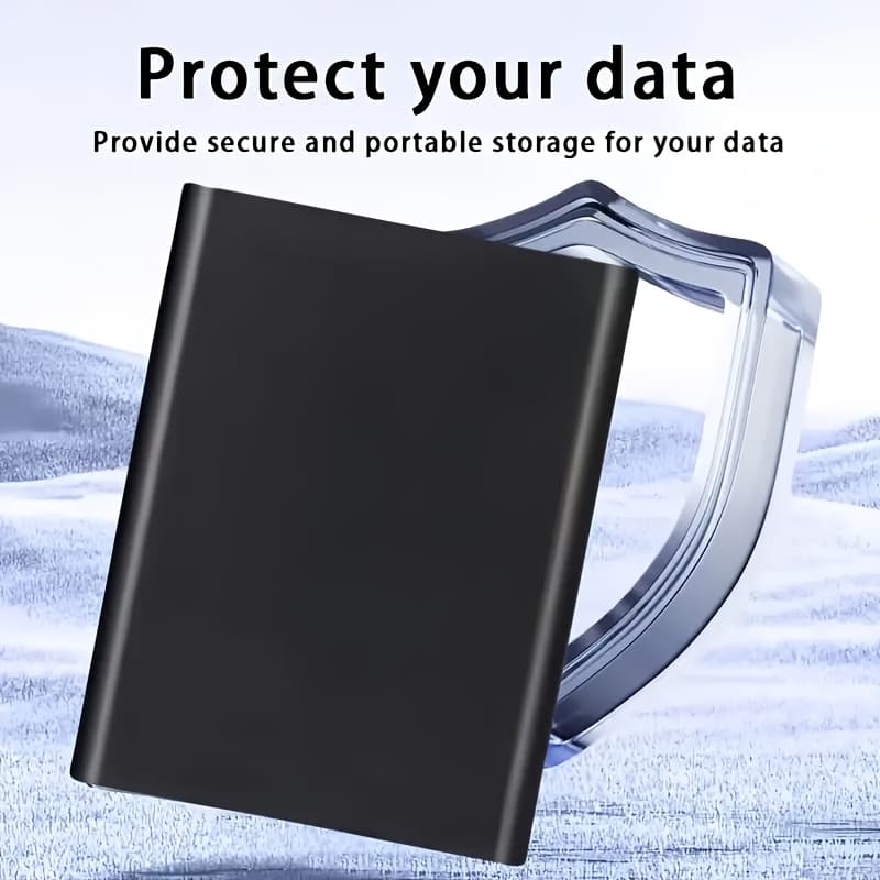 TEMU Portable External Ssd With Brushed Metal End-reliable Solid State Drive For Backup And Storage, Compact And Perfect For Daily Use
