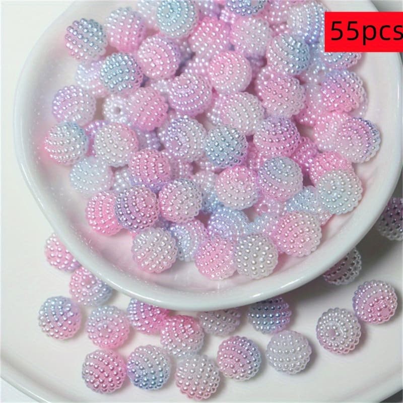 TEMU 55pcs 10mm Color Ball Beads Acrylic Beads Crafts Beads Decorative Beads Jewelry Making Supplies