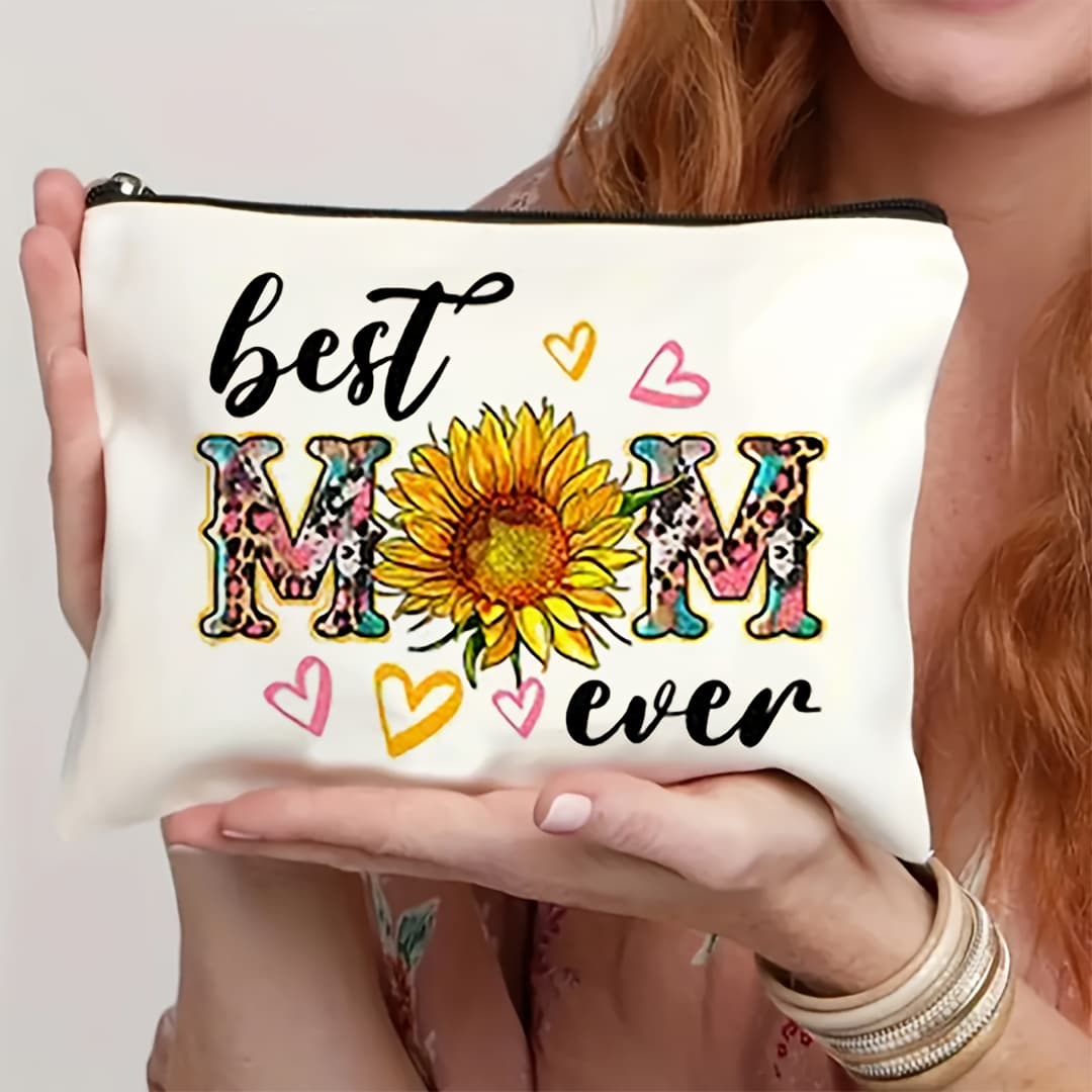 TEMU Vibrant Sunflower Pattern Makeup Bag, The Gift Ever, Birthday Gift, Multi-functional Travel Cosmetic Pouch, Unique Mom Birthday Gift Idea, Fun And 's Toiletry Organizer, Home And Outdoor Use