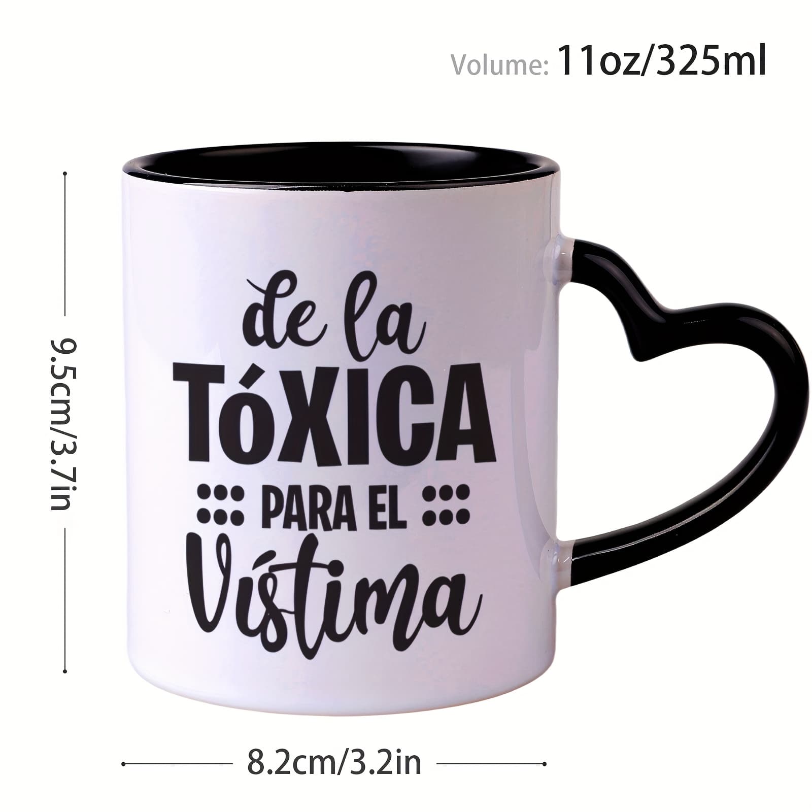 TEMU -ounce Ceramic Mug Featuring A Heart-shaped Handle, With A Spanish Quote. This Ceramic Coffee Or Tea Cup Displays 'de Para El .' It A Great Gift For Or Coworkers