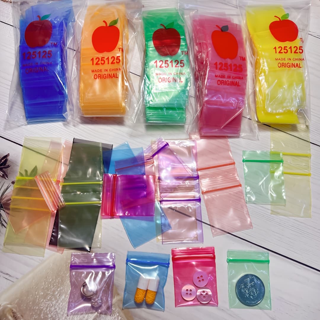 TEMU 300pcs Mixed Color Self-sealing Bags, Thick And Reusable Plastic Packaging Bags, Moisture And Dust-proof Sealed Packaging Bags, Storage Bags 1.25in X 1.25in, Colors