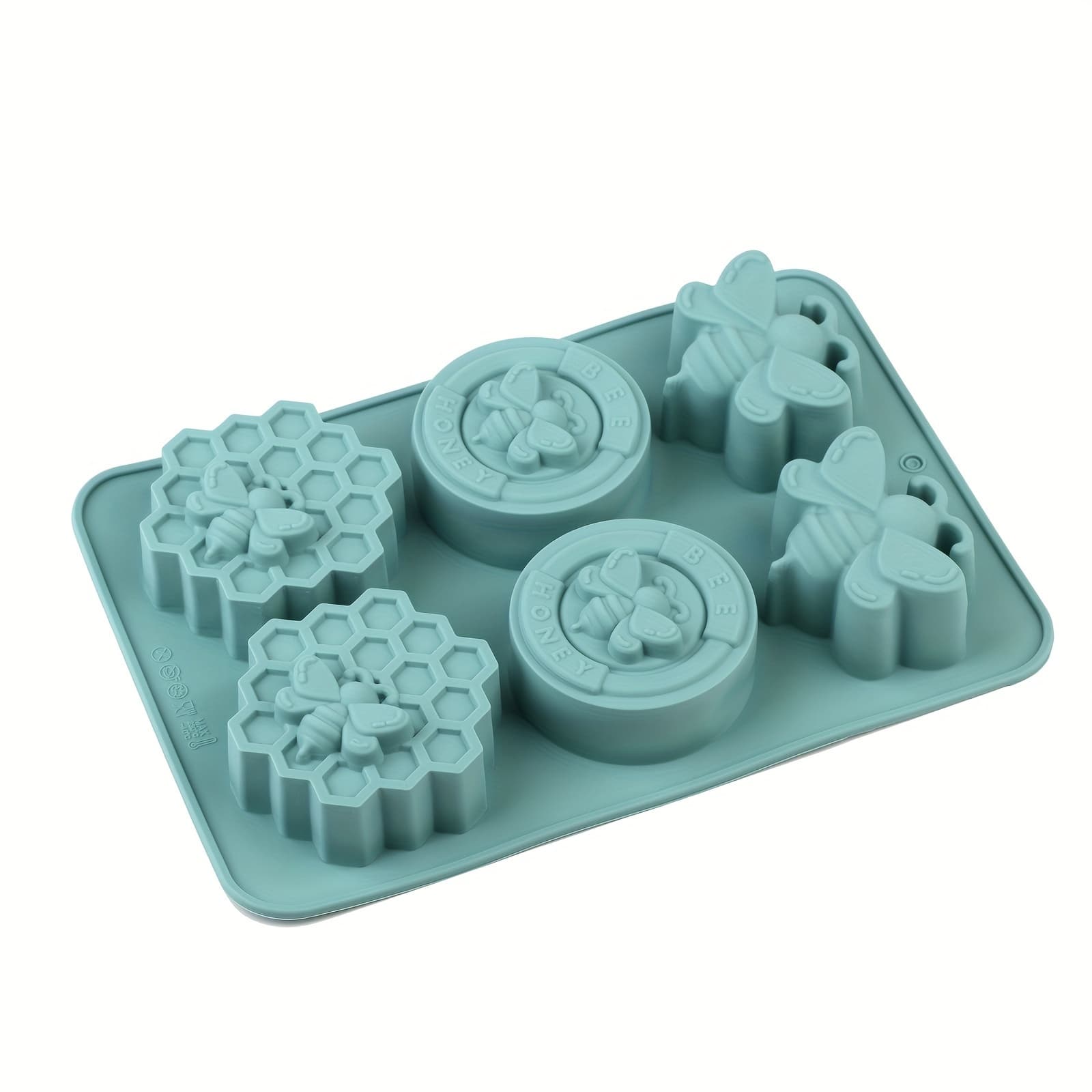 TEMU Bee-themed Silicone Mold For Soap, Wax, And Desserts - Cute 3d Honeycomb Design In Pink/blue/yellow, &