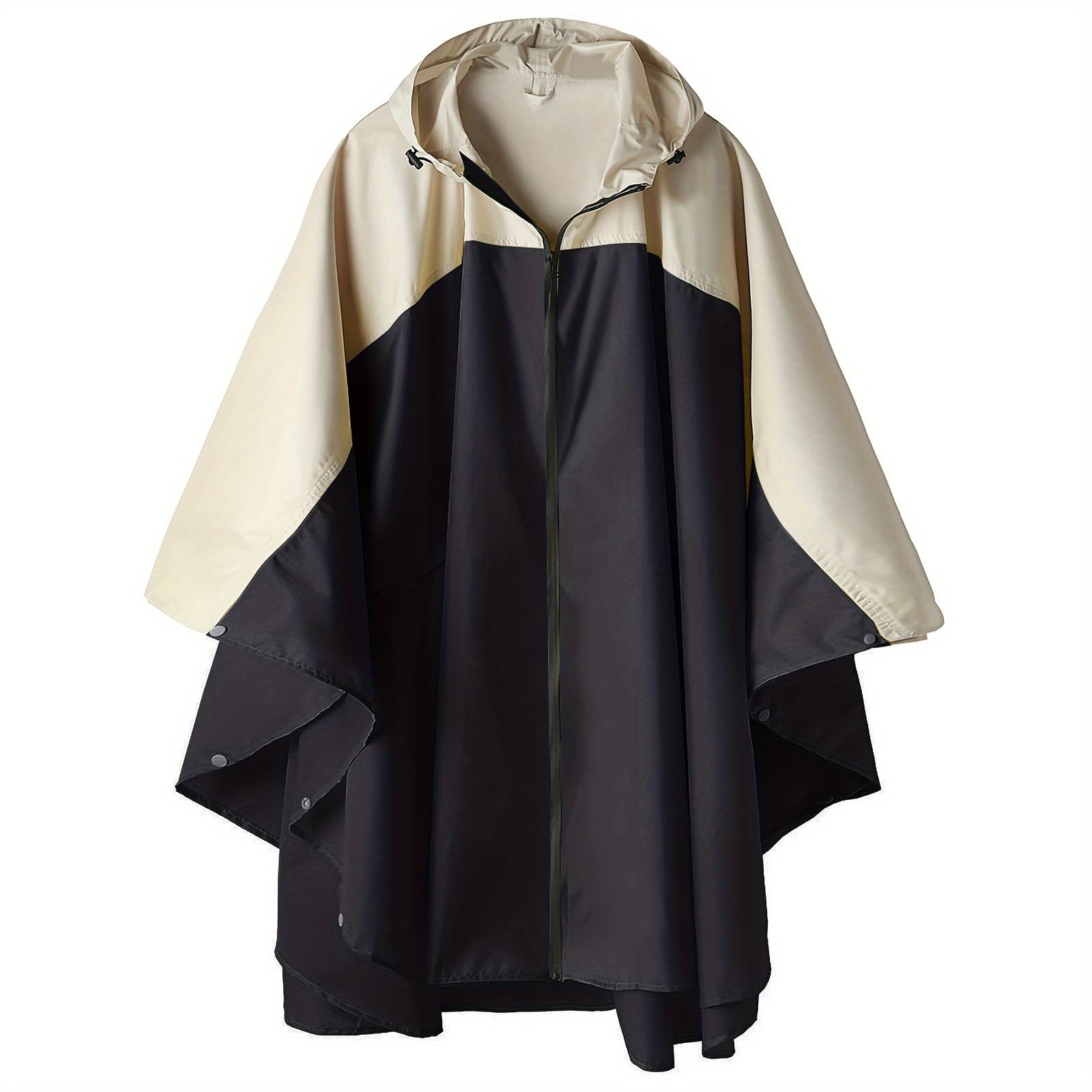 TEMU Unisex Rain Poncho Hooded Waterproof Raincoat For Adults Women