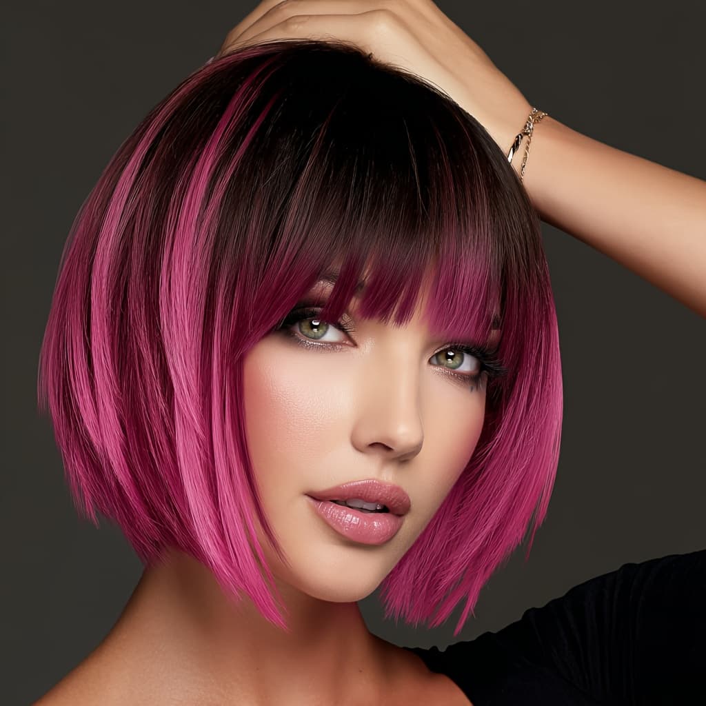 TEMU Synthetic Hair, High Density Fashion Wig For Daily Wear, Festival, Party, Cosplay